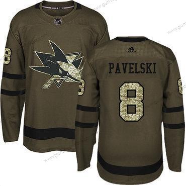 Jugend San Jose Sharks #8 Joe Pavelski Salute to Service Strickerei NHL Trikots – Grün