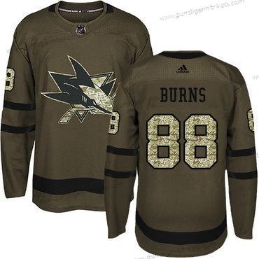 Jugend San Jose Sharks #88 Brent Burns Salute to Service Strickerei NHL Trikots – Grün