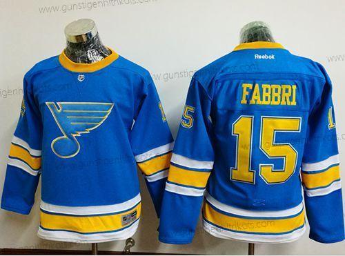 Jugend St. Louis Blues #15 Robby Fabbri 2017 Winter Klassisch Strickerei NHL Trikots – Blau