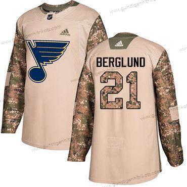 Jugend St. Louis Blues #21 Patrik Berglund Authentisch 2017 Veterans Day Strickerei NHL Trikots – Tarnfarbe