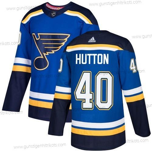 Jugend St. Louis Blues #40 Carter Hutton Heimtrikots Authentisch Strickerei NHL Trikots – Blau