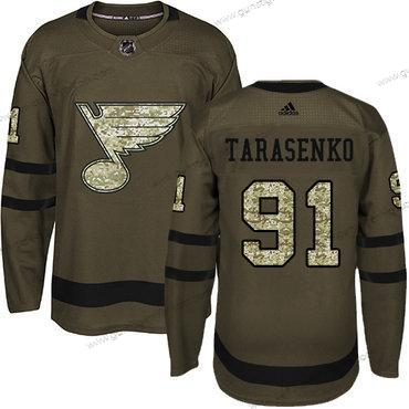 Jugend St. Louis Blues #91 Vladimir Tarasenko Salute to Service Strickerei NHL Trikots – Grün