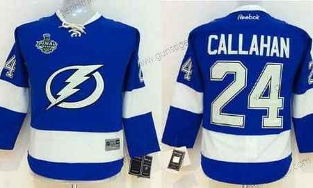 Jugend Tampa Bay Lightning #24 Ryan Callahan 2015 Stanley Cup Trikots – Blau