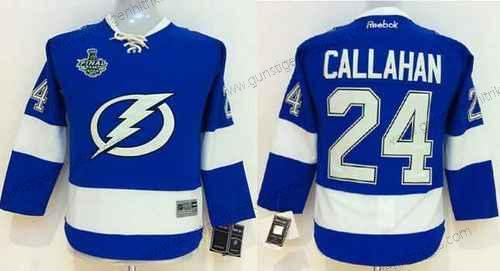 Jugend Tampa Bay Lightning #24 Ryan Callahan 2015 Stanley Cup Trikots – Blau