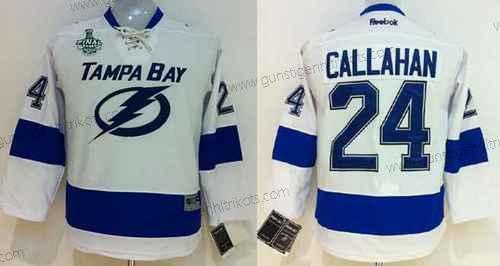 Jugend Tampa Bay Lightning #24 Ryan Callahan 2015 Stanley Cup Trikots – Weiß