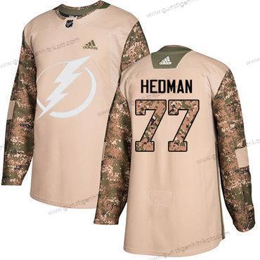 Jugend Tampa Bay Lightning #77 Victor Hedman Authentisch 2017 Veterans Day Strickerei NHL Trikots – Tarnfarbe