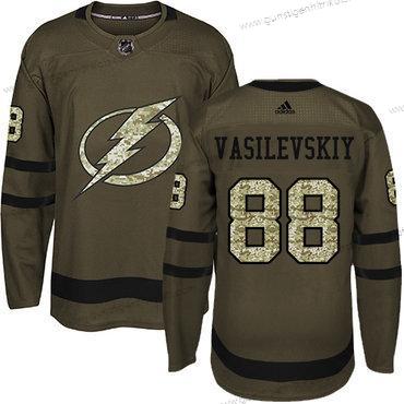 Jugend Tampa Bay Lightning #88 Andrei Vasilevskiy Salute to Service Strickerei NHL Trikots – Grün