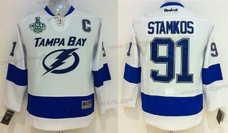 Jugend Tampa Bay Lightning #91 Steven Stamkos Trikots – Weiß