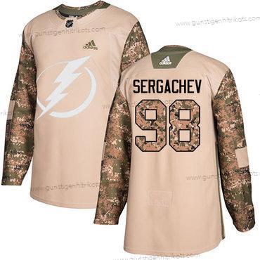 Jugend Tampa Bay Lightning #98 Mikhail Sergachev Authentisch 2017 Veterans Day Strickerei NHL Trikots – Tarnfarbe