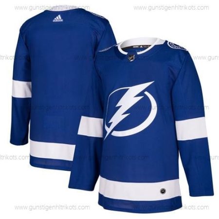 Jugend Tampa Bay Lightning Leer Heimtrikots Authentisch Strickerei NHL Trikots – Blau