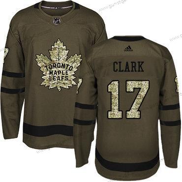 Jugend Toronto Maple Leafs #17 Wendel Clark Salute to Service Strickerei NHL Trikots – Grün