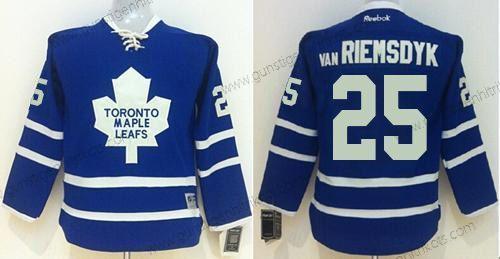 Jugend Toronto Maple Leafs #25 James Van Riemsdyk Heimtrikots Strickerei NHL Trikots Version 2 – Blau