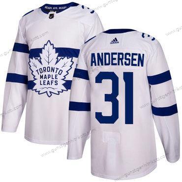 Jugend Toronto Maple Leafs #31 Frederik Andersen Authentisch 2018 Stadium Series Strickerei NHL Trikots – Weiß