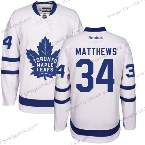 Jugend Toronto Maple Leafs #34 Auston Matthews Auswärtstrikots Strickerei NHL 2016-17 Reebok Hockey Trikots Trikots – Weiß