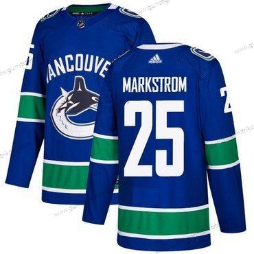 Jugend Vancouver Canucks #25 Jacob Markstrom Heimtrikots Authentisch Strickerei NHL Trikots – Blau