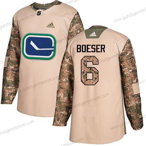 Jugend Vancouver Canucks #6 Brock Boeser Authentisch 2017 Veterans Day Strickerei NHL Trikots – Tarnfarbe