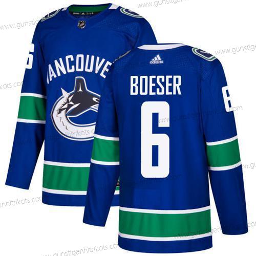 Jugend Vancouver Canucks #6 Brock Boeser Heimtrikots Authentisch Strickerei NHL Trikots – Blau