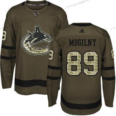 Jugend Vancouver Canucks #89 Alexander Mogilny Salute to Service Strickerei NHL Trikots – Grün