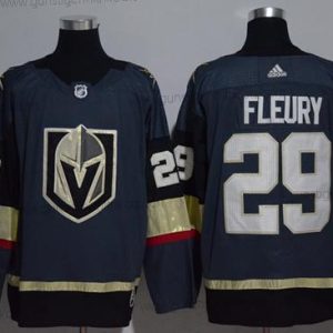 Jugend Vegas Golden Knights #29 Marc-Andre Fleury Heimtrikots Authentisch Strickerei NHL Trikots Version 2 – Grau