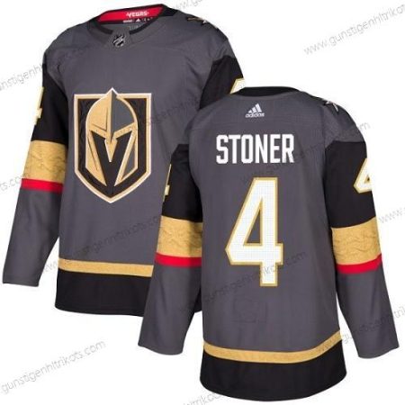 Jugend Vegas Golden Knights #4 Clayton Stoner Heimtrikots Authentisch Strickerei NHL Trikots – Grau