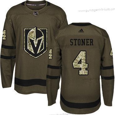 Jugend Vegas Golden Knights #4 Clayton Stoner Salute to Service Strickerei NHL Trikots – Grün