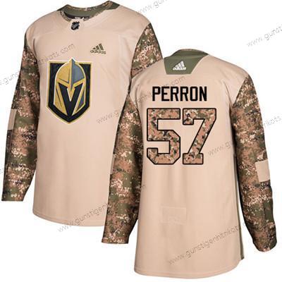 Jugend Vegas Golden Knights #57 David Perron Authentisch 2017 Veterans Day Strickerei NHL Trikots – Tarnfarbe