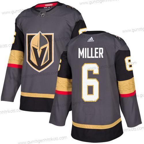 Jugend Vegas Golden Knights #6 Colin Miller Heimtrikots Authentisch Strickerei NHL Trikots – Grau