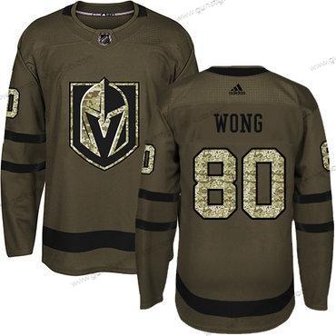 Jugend Vegas Golden Knights #80 Tyler Wong Salute to Service Strickerei NHL Trikots – Grün