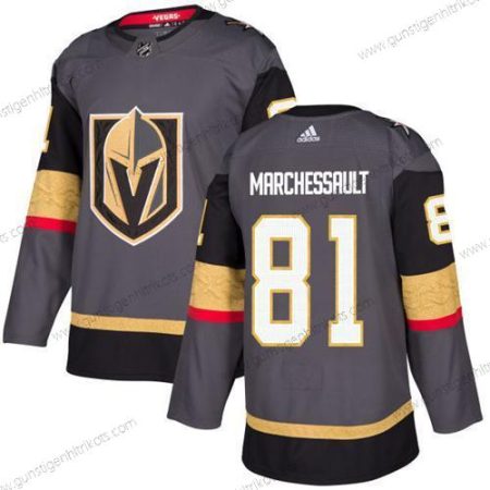 Jugend Vegas Golden Knights #81 Jonathan Marchessault Heimtrikots Authentisch Strickerei NHL Trikots – Grau