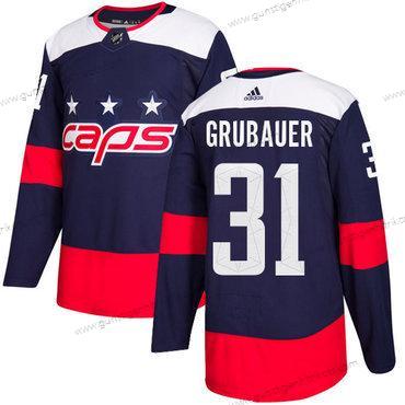 Jugend Washington Capitals #31 Philipp Grubauer Authentisch 2018 Stadium Series Strickerei NHL Trikots – Marineblau