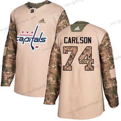 Jugend Washington Capitals #74 John Carlson Authentisch 2017 Veterans Day Strickerei NHL Trikots – Tarnfarbe