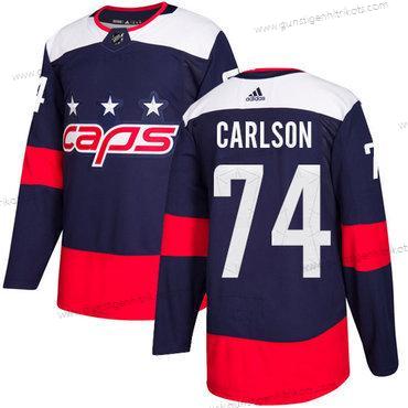 Jugend Washington Capitals #74 John Carlson Authentisch 2018 Stadium Series Strickerei NHL Trikots – Marineblau