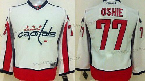 Jugend Washington Capitals #77 T. J. Oshie Auswärtstrikots NHL Reebok Trikots – Weiß