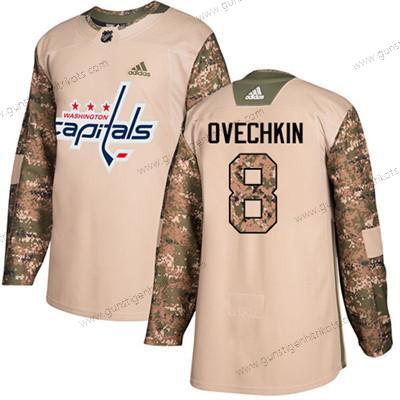 Jugend Washington Capitals #8 Alex Ovechkin Authentisch 2017 Veterans Day Strickerei NHL Trikots – Tarnfarbe