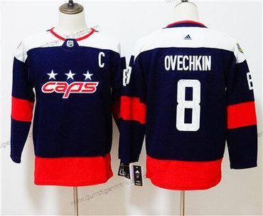 Jugend Washington Capitals #8 Alexander Ovechkin 2018 NHL Stadium Series Trikots – Marineblau