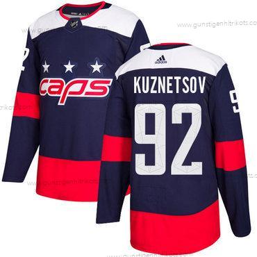 Jugend Washington Capitals #92 Evgeny Kuznetsov Authentisch 2018 Stadium Series Strickerei NHL Trikots – Marineblau