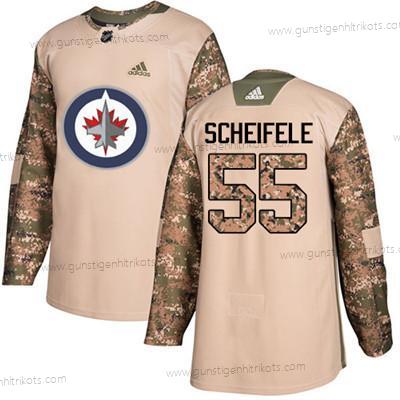 Jugend Winnipeg Jets #55 Mark Scheifele Authentisch 2017 Veterans Day Strickerei NHL Trikots – Tarnfarbe