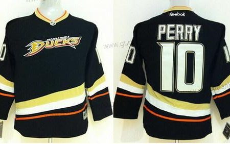 Kinder Anaheim Ducks #10 Corey Perry Trikots – Schwarz