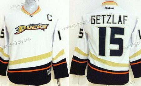 Kinder Anaheim Ducks #15 Ryan Getzlaf Trikots – Weiß