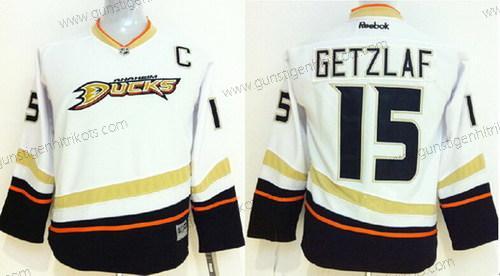 Kinder Anaheim Ducks #15 Ryan Getzlaf Trikots – Weiß