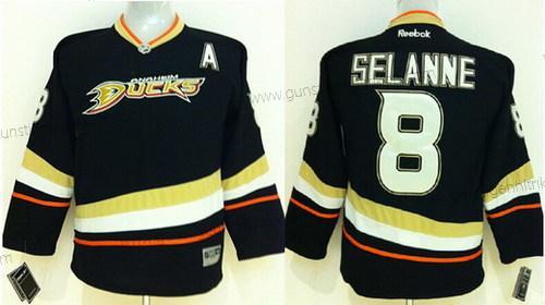 Kinder Anaheim Ducks #8 Teemu Selanne Trikots – Schwarz