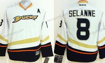 Kinder Anaheim Ducks #8 Teemu Selanne Trikots – Weiß