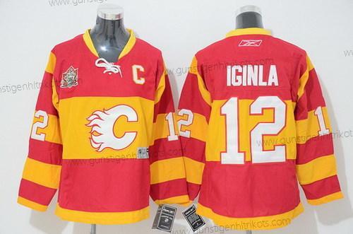 Kinder Calgary Flames #12 Jarome Iginla Ausweichtrikot Trikots – Rot