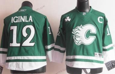 Kinder Calgary Flames #12 Jarome Iginla St. Patrick’S Day Trikots – Grün