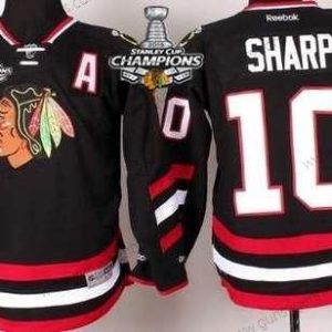 Kinder Chicago Blackhawks #10 Patrick Sharp 2014 Stadium Series Trikots W/2015 Stanley Cup Champion Patch – Schwarz