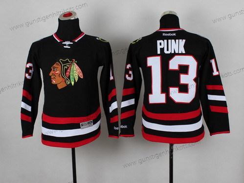 Kinder Chicago Blackhawks #13 Cm Punk 2014 Stadium Series Trikots – Schwarz