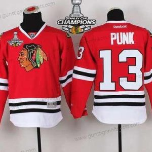 Kinder Chicago Blackhawks #13 Cm Punk Trikots W/2015 Stanley Cup Champion Patch – Rot