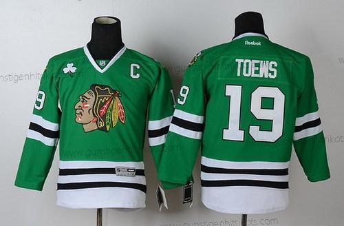 Kinder Chicago Blackhawks #19 Janathan Toews Trikots – Grün