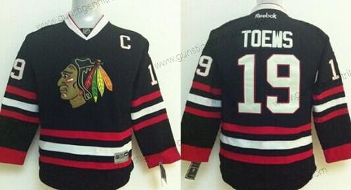 Kinder Chicago Blackhawks #19 Janathan Toews Trikots – Schwarz