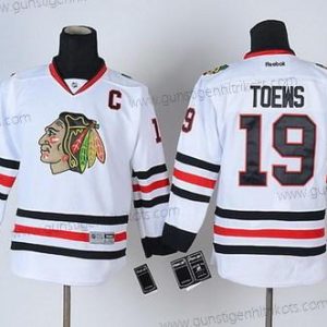 Kinder Chicago Blackhawks #19 Janathan Toews Trikots – Weiß